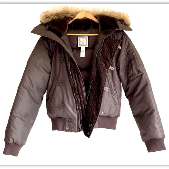 Ralph Lauren Polo Jeans Brown Puffer Coat, Size Small - Picture 2 of 10
